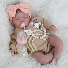 Reborn Baby Dolls 20 Inch Sleeping Soft Cloth Body with Feeding Toy for Kid 