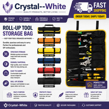 22 Pocket Canvas Chisel Spanner Screwdriver Tool Roll Up Fold Storage Case Bag