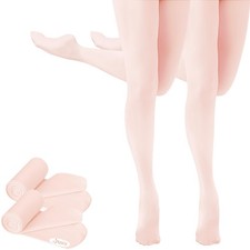 2 Pairs Girl's Ballet Dance Tights  Convertible Transition Toddler Pantyhose K...
