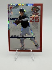 2025 Panini Prospect Edition Jordan Yost #31 Red Ice Prizm Holo Ticket Detroit