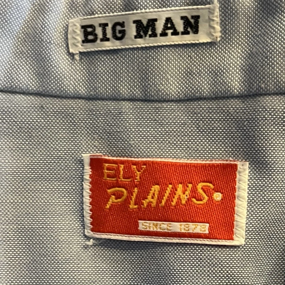 Denim Blue Pearl Snap Country Western Shirt Mens 3XL - Yoke Design Flap Pocket - Image 2 of 4