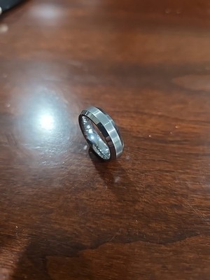 Benchmark Forge Mens Wedding Band 6mm Beveled Tungsten Size 8