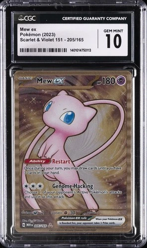 2023 POKEMON SCARLET & VIOLET 151 #205 MEW EX CGC 10 GEM MINT