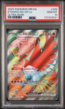 2025 POKEMON DRI EN-DESTINED RIVALS ULTRA RARE #209 ETHAN'S HO-OH EX PSA 10