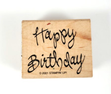 2001 Stampin' Up Happy Birthday Wood Mounted Rubber Stamp