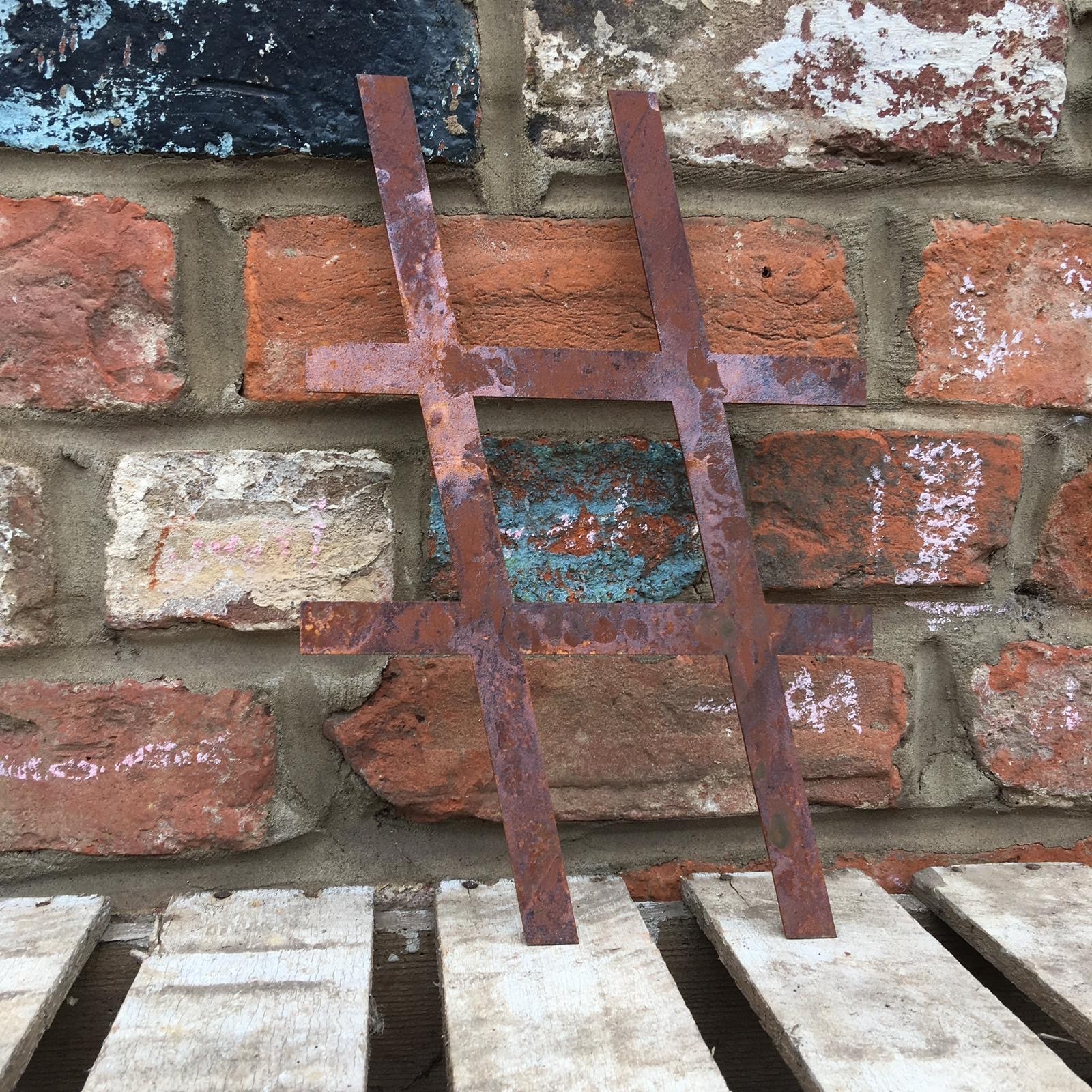 Rustic Metal Letter # 12” Tall – Classic Font Rusty Sign Home Garden Decoration