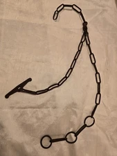 Vintage Hand-Forged Steel Hog Turner Chain Farm Livestock Tool Rustic 34"