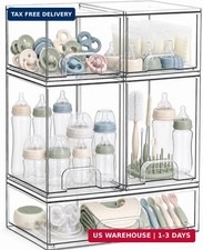 Baby Bottle Organizer, 3-Tier Acrylic Storage Organizer for Baby Bottle, 5 Packs