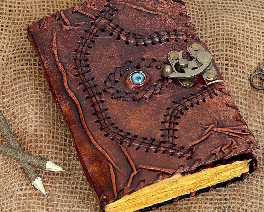 Hocus Pocus book blank spells book of Shadows Antique leather 