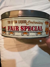 Vintage TRI-CHEM Inc. Advertising Liquid Embroidery Fair Special Tin Container