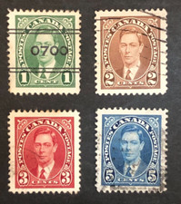 1937 Canada KGVI  1, 2, 3, 5 cents  EV43