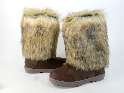 Holly Mujer Alto YETI NIEVE cubierto de piel de conejo Botas de lluvia,  Marrón, nos 8,EU 39,NEW | eBay
