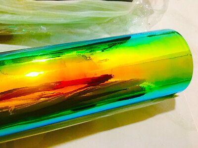 Abstract Arte Fluida Sfondo Arancione Colori Verde E Blu Ptura - Foto 3