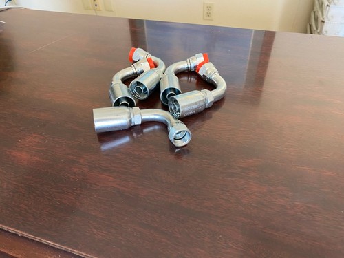 Lot De 2 Raccords Hydrauliques Coudés 90° FJX90-6-6 - 3/8" Hose Vers 3/8" Femelle JIC