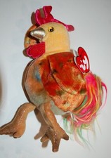 Ty Beanie Baby 2000 Coleccionable con Etiqueta Gallo 7"