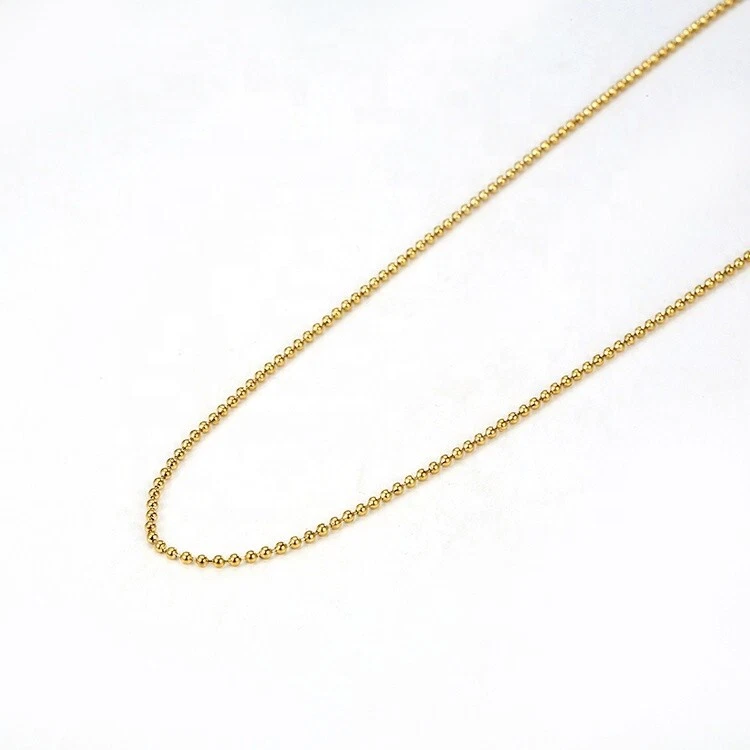 18K золото заполненное 3 мм золотой бусина мяч ожерелье, золотой бусина ошейник, наслоение