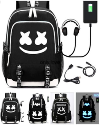 America DJ Marshmello Rucksack Luminous USB Backpack Studenttasche-Schulrucksack