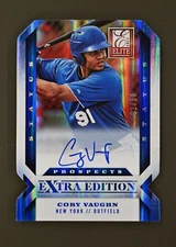 2013 Panini Elite Extra Edition #187 Cory Vaughn 2/50 Auto Blue Status Parallel