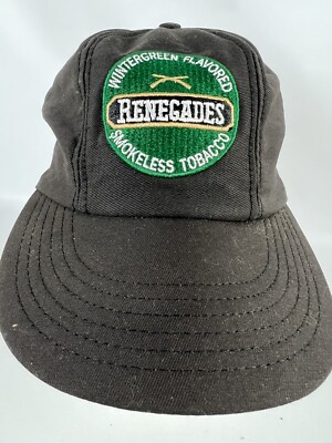 Vintage Renegades Smokeless Tobacco Black Trucker Hat Adult One Size  SnapBack