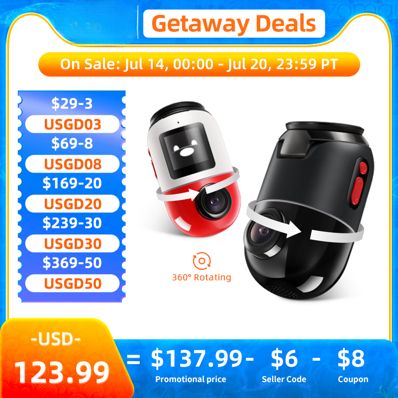 Dash Cam Omni 360° Full View Built-in GPS ADAS Car DVR X200 Camera