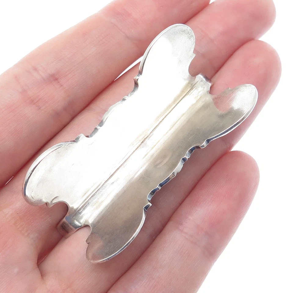 Soporte de soporte de cuchillo floral MAB Suecia 1948 antiguo de plata de ley 925 Foto 2 de 4