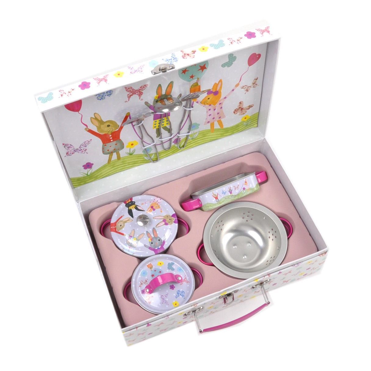 Toy Cooking Set Childrens Utensils Kids Play Kitchen Pink Pots And Pans 9pc