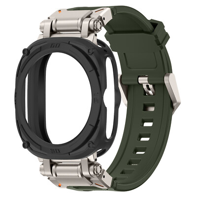 Band Case for Galaxy Watch Ultra 47mm Silicone WatchBands Protective Case Cover