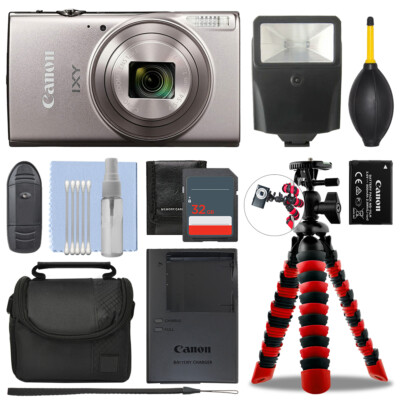 Canon IXY 650 / ELPH 360 Digital Camera Silver + 32GB Deluxe