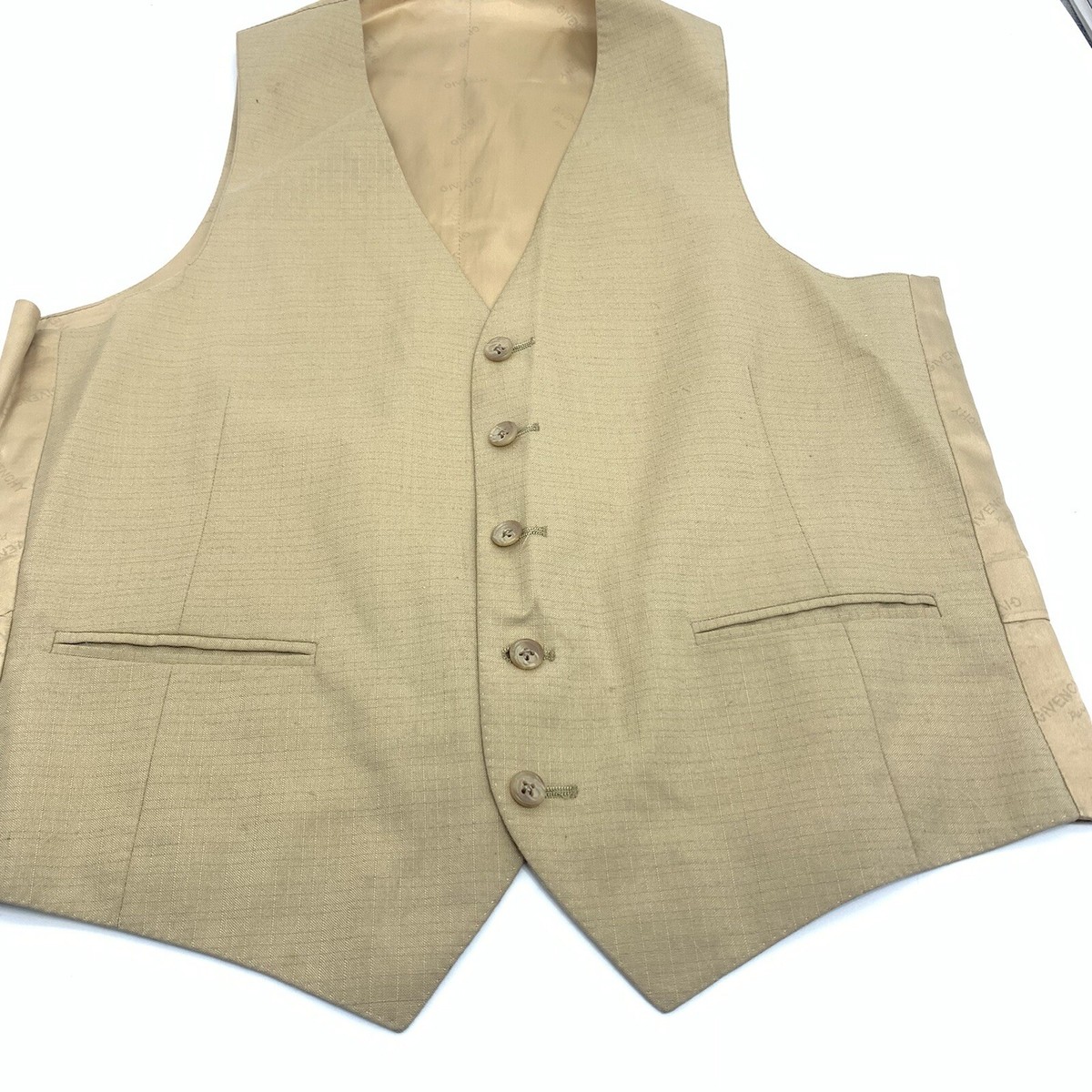Vintage Givenchy Formal Vest Men Medium Beige Tan Buttons | eBay