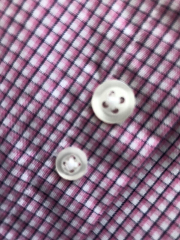 IZOD  EUC Button-Down Pink White Check Cotton Pol… - image 6