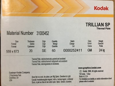 Kodak Trillian SP CTP Plates