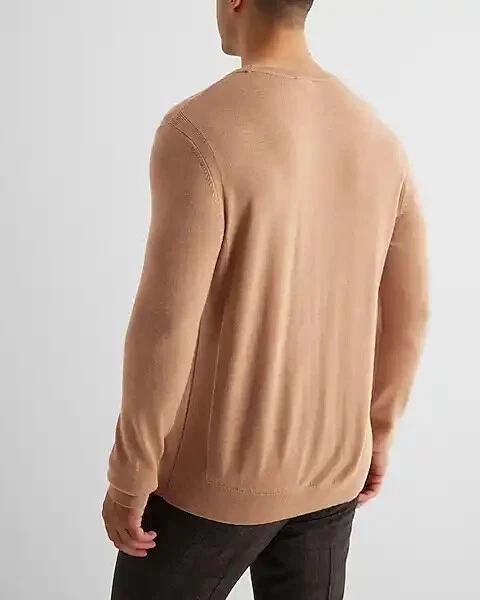 Express Crew Neck 100% Merino Wool Sweater Camel Heather Men's Large NWT - Image 4 of 4