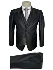 Reporter Men's Dress, Blue Striped Regular Fit Wool Blend Vest, 60 Off