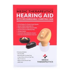 MEDIC THERAPEUTICS HEARING AIDS WITH RECHARGEABLE CARRYING CASE,over the counter