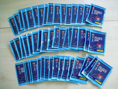 ** Panini WM 2019 France, Frankreich 50 ungeöffnete Tüten , Bustina, Packets **