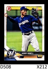 1-2018 BOWMAN DRAFT PAPER BASE KORRY HOWELL BREWERS BD-61 QTY