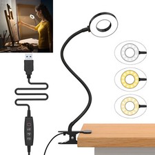 Flexibel Dimmbar LED Leselampe Klemmleuchte Bettlampe Schreibtischleuchte USB