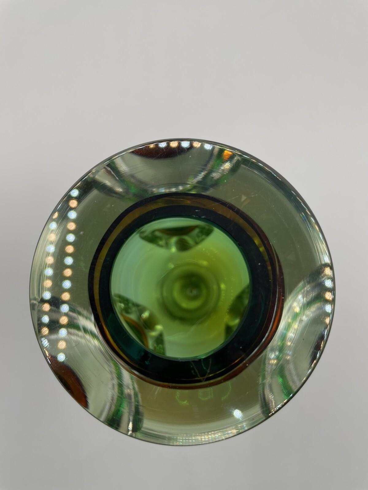 Vintage Murano Sommerso Vase Emerald Tangerine 5.5” Faceted eBay