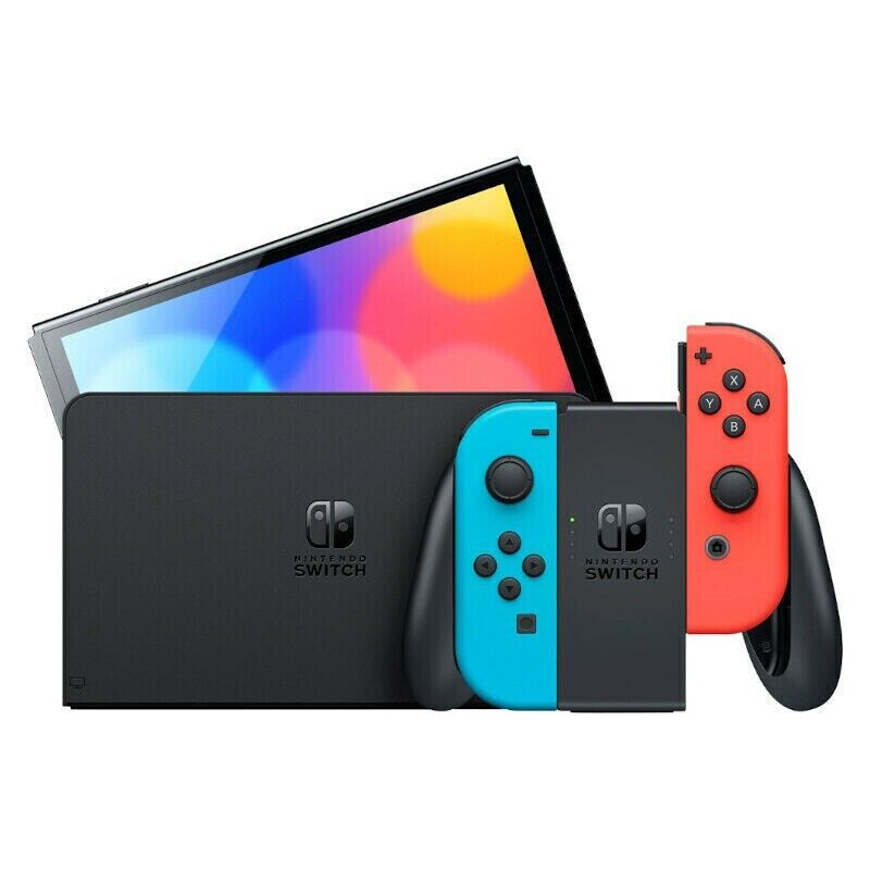 Nintendo Switch (OLED Model) - 64GB Neon Blue/Neon Red 45496453466