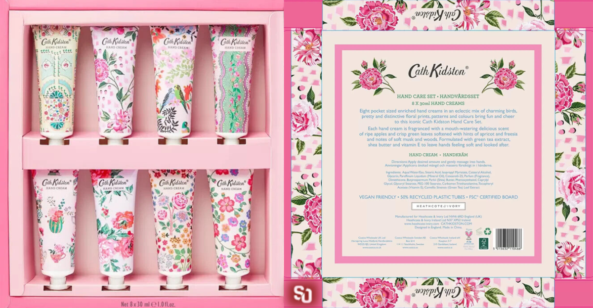 Cath Kidston HAND CARE Gift Set 8x 30ml Hand Creams Vegan Friendly