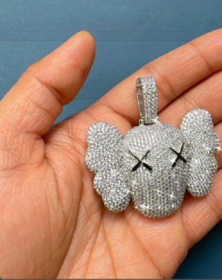 Glittering White Pave Set 4.26CT Lab-Created Diamonds KAWS