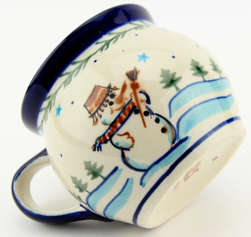 Polish Pottery Bell Shaped Mug 16 Ounces from Zaklady Boleslawiec 