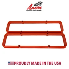 Small Block Chevy Valve Cover Spacers Orange- Die-Cast Aluminum- Ansen USA