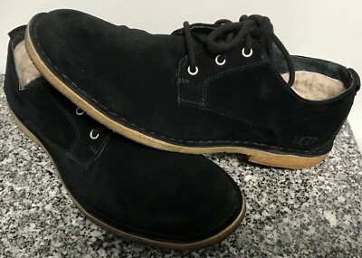 UGG Mens Black Suede Lace Up Oxfords sz.11,5 Chaucer 3269  display picture 2