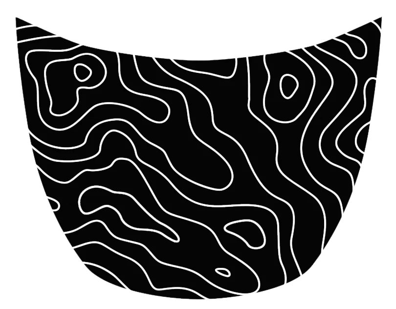 Topography Hood Vinyl Decal Sticker Fits: Tesla Model Y Accessories - Image 2 of 2