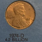 1974-D Lincoln Memorial Cent — photo from another recent sale
