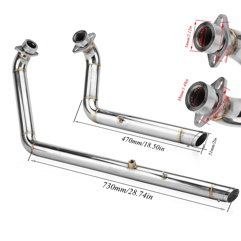 Shortshots Staggered Exhaust Pipe System Kits For Yamaha V-Star 950 Bolt XVS950 Foto 2 de 4