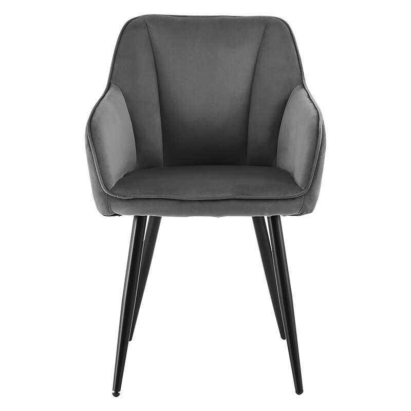 Grey Velvet Dining Chairs Set 2 Low Back Kitchen Dining Room Chairs