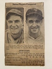 Frankie Crosetti Yankees Billy Jurges Cubs 1932 Sporting News Baseball 4X7 Panel