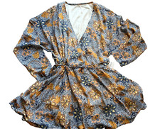 NWT NEW Free People pretty floral dress crossover S SMALL long sleeve lined